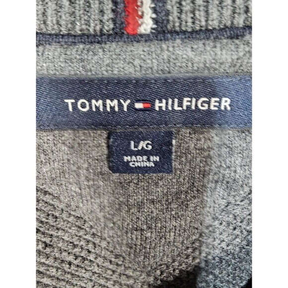 Tommy Hilfiger Sweater Pullover Men’s 1/4 Zip High Collar Cotton   Size Large - Picture 4 of 6